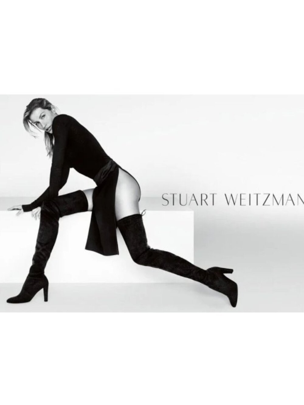 Stuart Weitzman Boots Alllegs Noir Ultrastretch Thigh High Boots Size 38.5